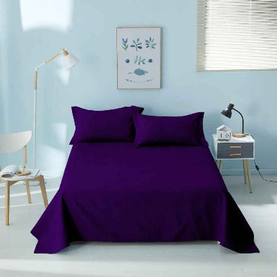 Drap plat violet polyester coton douceur