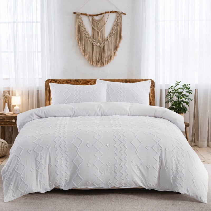 Housse de couette 135x200 blanche microfibre ultra douce