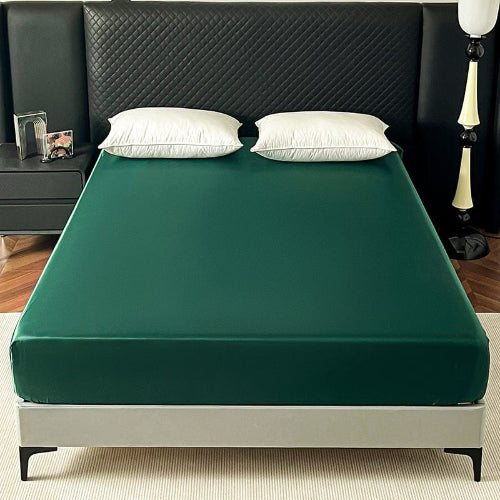 draps housse satin premium vert