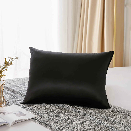 taie en soie 50x70 noire