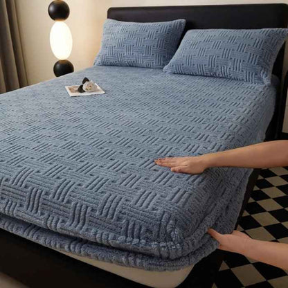 Drap en polyester cocoon bleu dans chambre