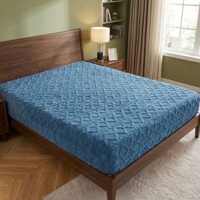 Drap housse bleu softfit