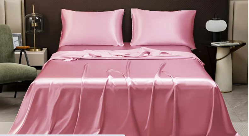 Drap plat rose satin premium