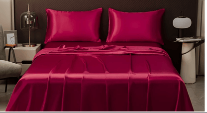 Drap plat rouge satin premium