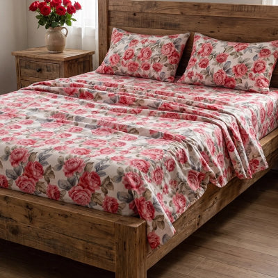 Draps sans repassage avec taies d'oreiller