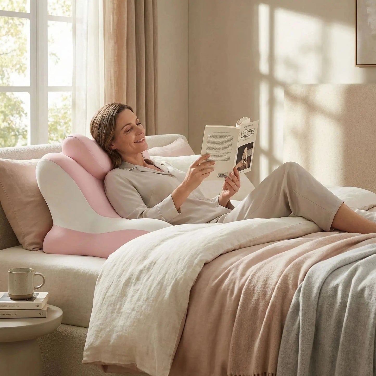Femme oreiller ergonomique petit coussin rose Confort Garanti