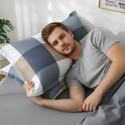 Homme  Taie d'oreiller carreuax 50x70 | Doux Confort