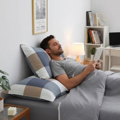 Homme tete Taie d'oreiller carreaux 50x70 | Doux Confort
