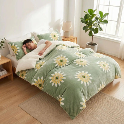 Homme endormi sous couverture premium cocooning