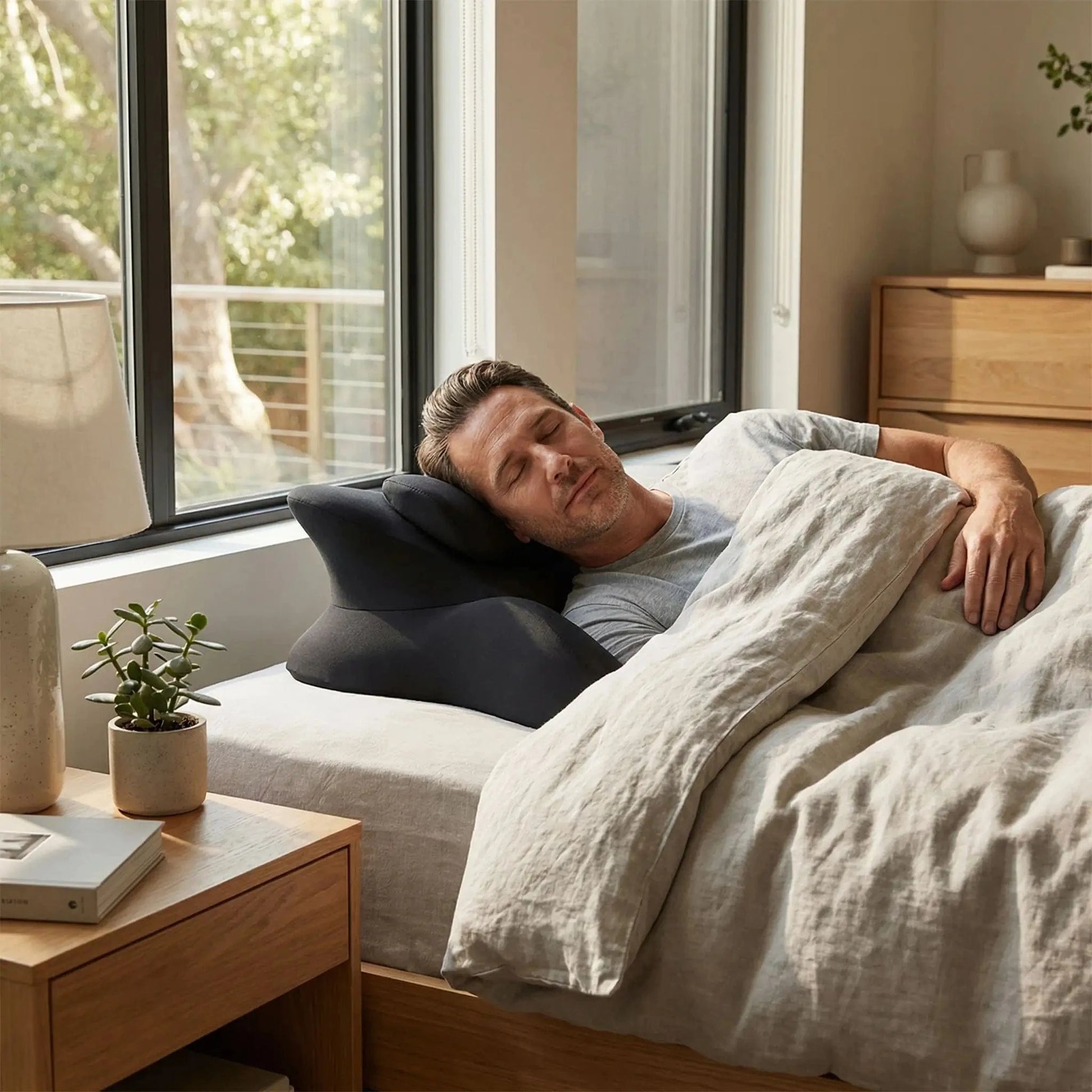 Homme oreiller ergonomique noir