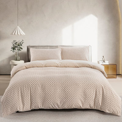 Housse de couette 240x220 beige douceur 