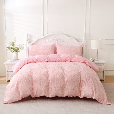 Housse de couette 240x220 rose poudré 