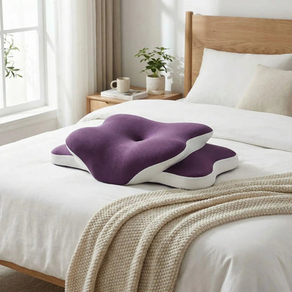 Oreiller ergonomique pour cervicales violet sommeil Réparateur