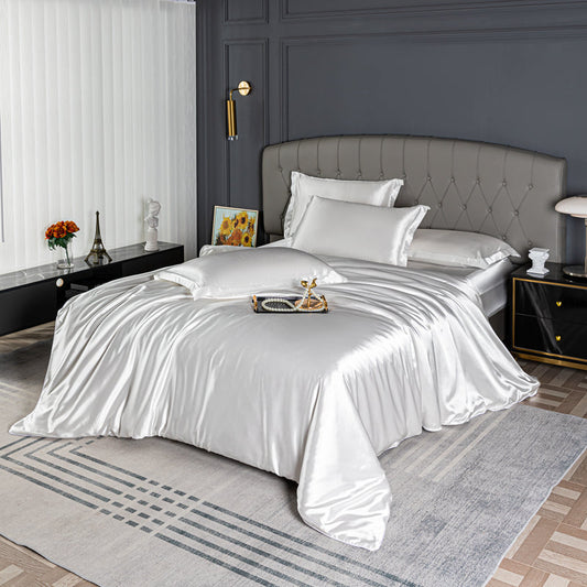 Parure de lit blanche Satin Confort