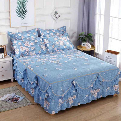 Parure de lit bleue Florale 