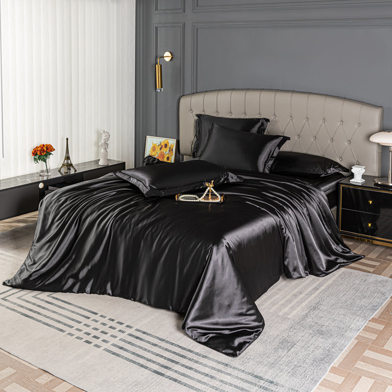 Parure de lit noire Satin Confort