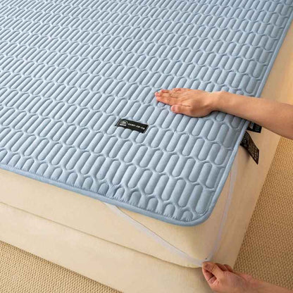 Protege matelas bleu impermeable et respirant