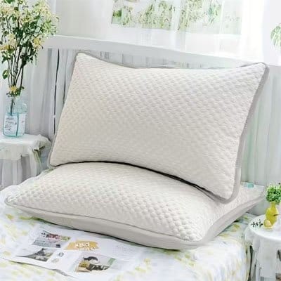 Taie d'oreiller texture nid d'abeille blanc chambre