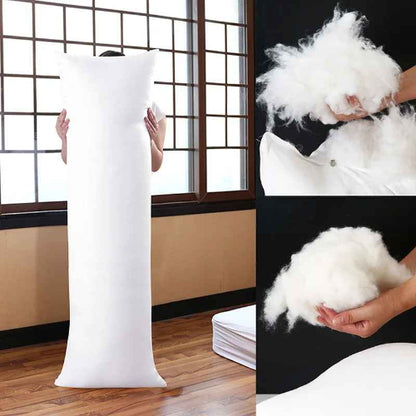Traversin en 180 cm blanc rempli fibre blanche