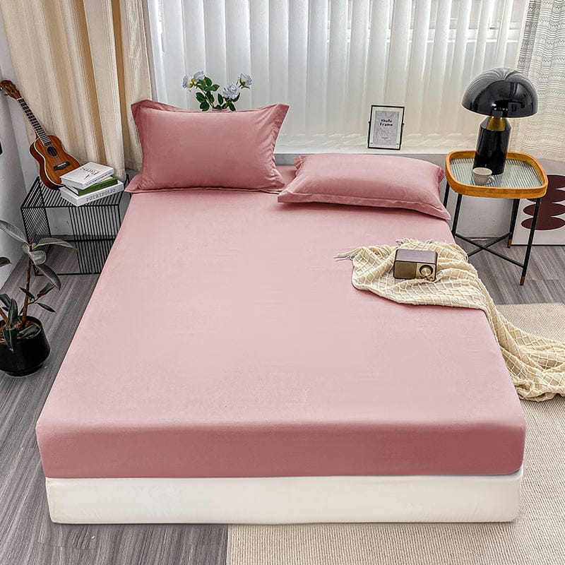 drap housse 180x200 cm rose Antidérapant Ultra Doux