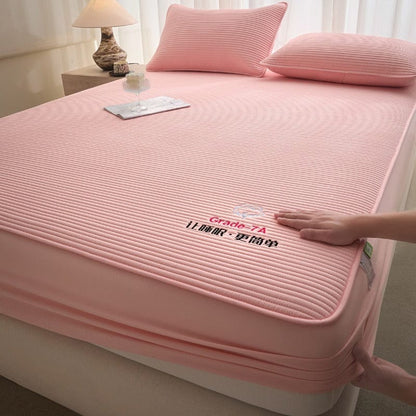 drap housse 180x200 cm rose imperméable et doux
