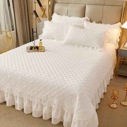 drap plat 2 personnes blanc matelassé