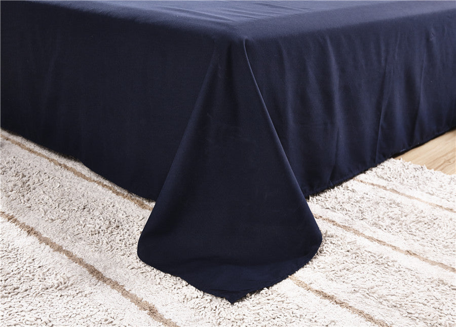 drap plat bleu foncé polyester frais