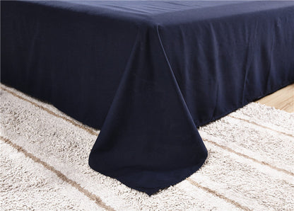 drap plat bleu foncé polyester frais