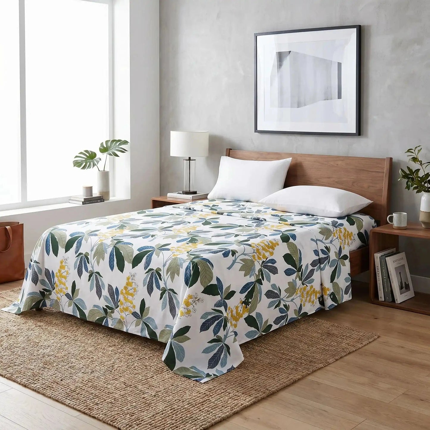drap plat dessin floral pur coton 500