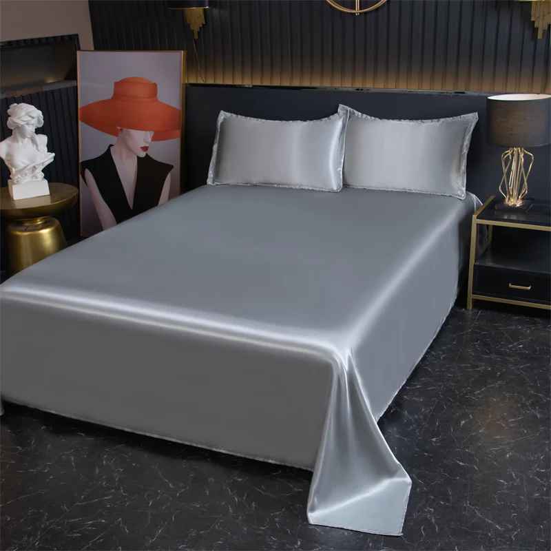 drap plat gris satin rayonne