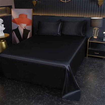 drap plat noir satin rayonne