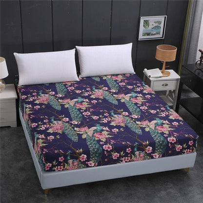 draps housse bleu floral végétal zen