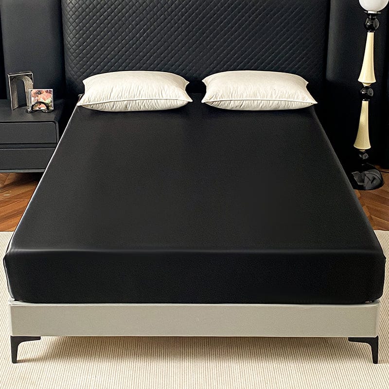 draps housse satin premium noir