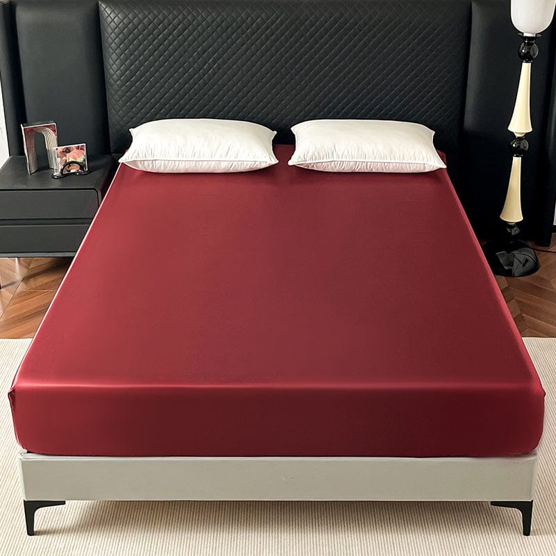 draps housse satin premium rouge