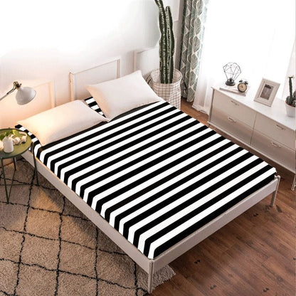 draps housse vert blanc rayé noir végétal zen