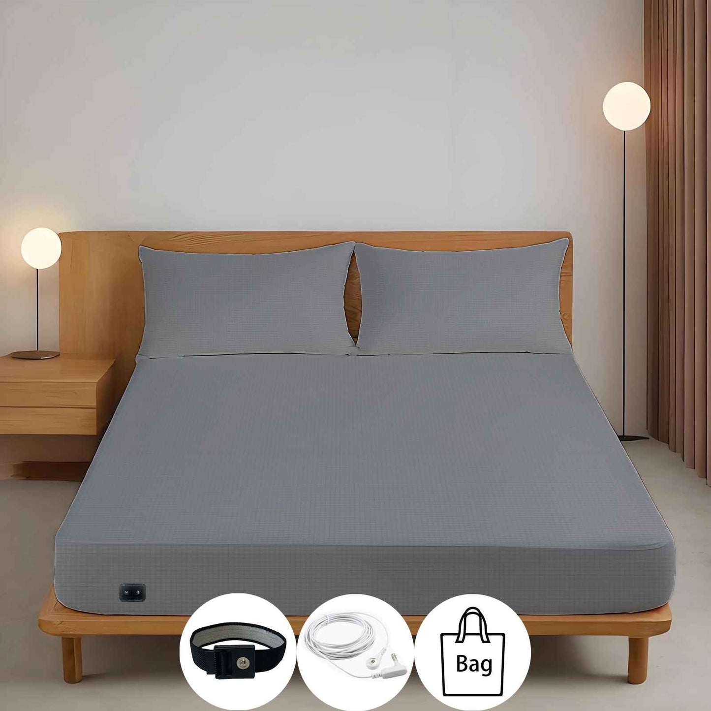 draps plats gris fibres d'argent bio