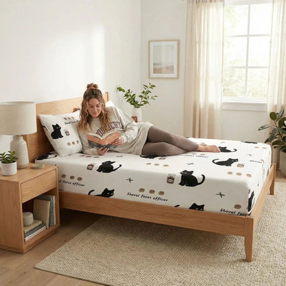 femme avec livre sur drap housse blanc confort supérieur