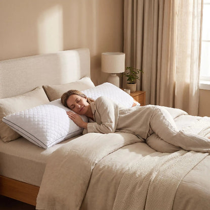 femme dort dans chambre tête sur traversin 180