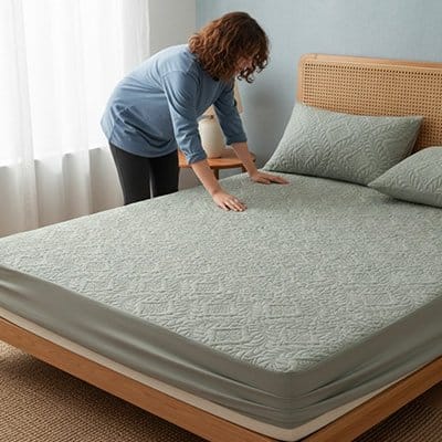 Femme protege matelas 140x190 gris imeprméable confort