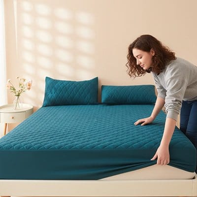 femme protege matelas 140x190 vert imeprméable confort