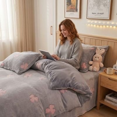 femme tablette douceur d'intérieur  housse de couette couette optimale