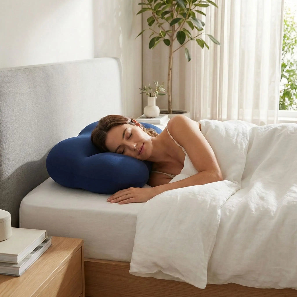 femme endormie oreiller ergonomique forme d'oeuf 3D