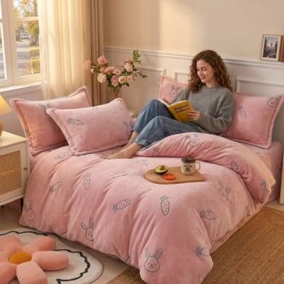 fille lecture sous  housse de couette douceur confort durable