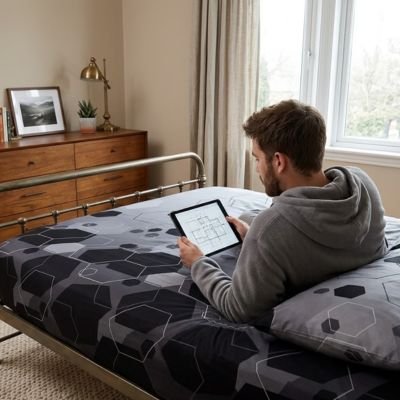 homme avec tablette drap housse nuits optimales