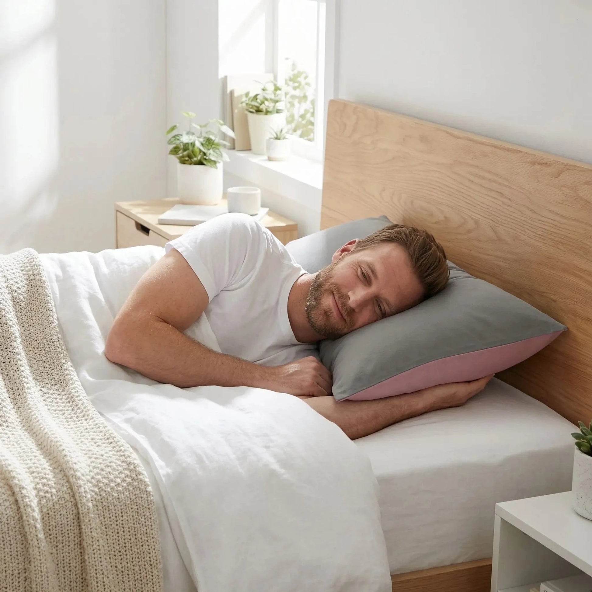 homme couché sur taie d'oreiller nuits réparatrices