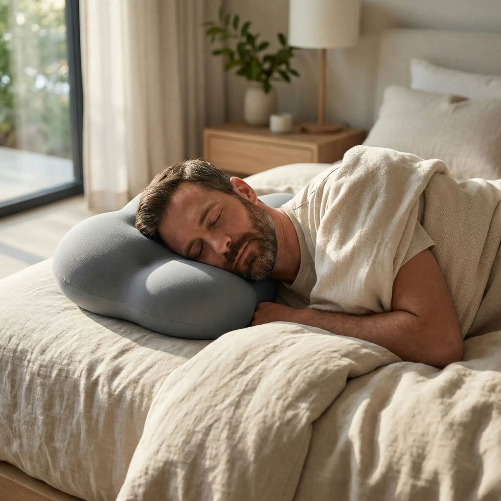 homme endormi oreiller ergonomique forme d'oeuf 3D