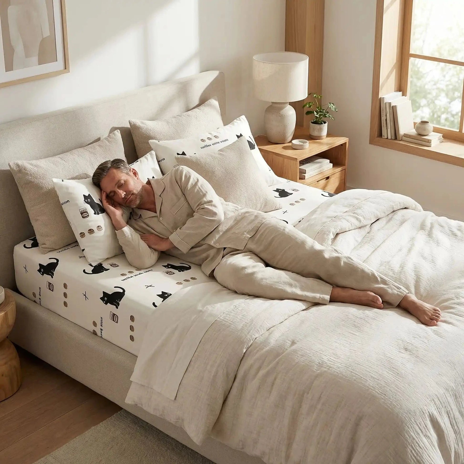 homme endormi sur drap housse confort supérieur