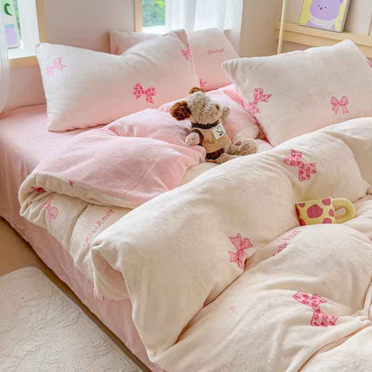 housse de couette en flanelle rose pastel ultra douce