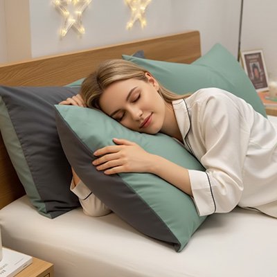 jeune dame endormie taie doreiller cotons nuits reparatrices