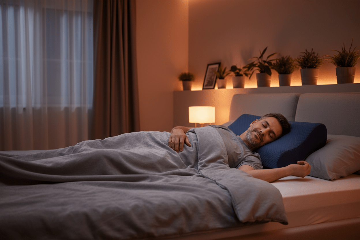 oreiller ergonomique oreillerdouceur bleu